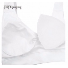 夏娃的诱惑（EVE'S temptation）V6490313 霓虹时尚运动V领可脱卸插垫美背女士运动文胸 白色 80B/L