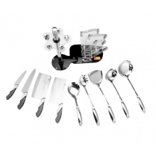 十八子作透明座厨具组合系列和谐不锈钢十件套装S2801