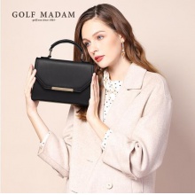 高尔夫GOLF手提包女士时尚单肩包女款斜挎包潮流淑女包包大容量手拎包B8BV12999J黑色