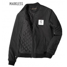 Markless 男士夹克加厚流棒球服休闲外套JKA6129M1 黑色夹棉 175/L