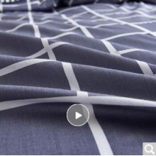 北极绒（Bejirog）家纺全棉条纹床品三件套 家用学生宿舍床单被套枕套3件套 完美生活 1.2米床 150*200cm