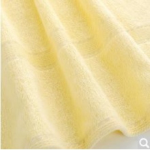 竹之锦 毛巾家纺 竹纤维纯色柔软吸水生态至简大浴巾 黄色 360g/条 70×140cm